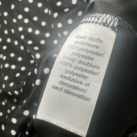 Maurices Womens Black White Polka Dot Lace Shoulder Keyhole Blouse Shirt Medium - Picture 4 of 10